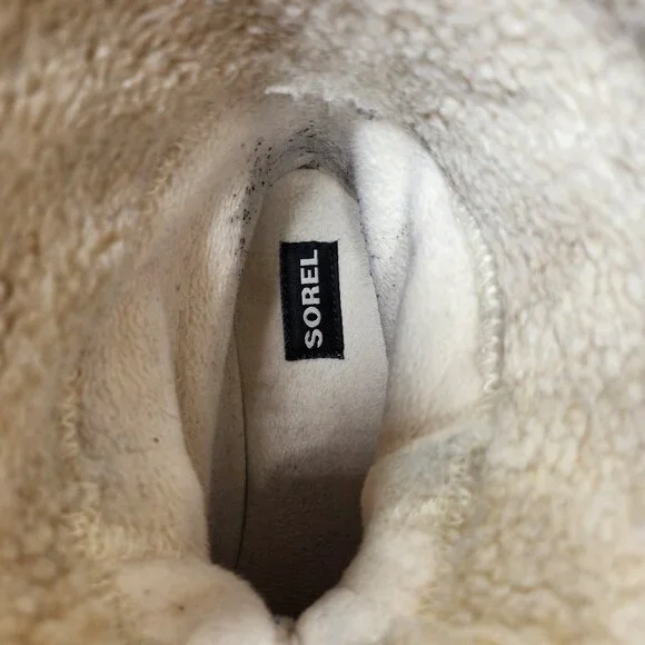 SOREL Leather Warm Lining Waterproof Winter Snow Boots Women (6) Black/White - Picture 16 of 16